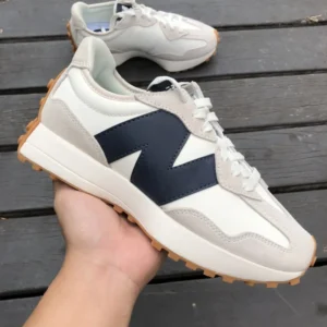 ZC Batch New Balance 327, " ZC " -  " MS327KB " New Balance MS327KB Milk White Deep Blue Leather Face!