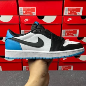 AIR JORDAN 1, "DG" -  "CZ0775-104"Jordan Air Jordan 1 Low Black and Dark Powder Blue’