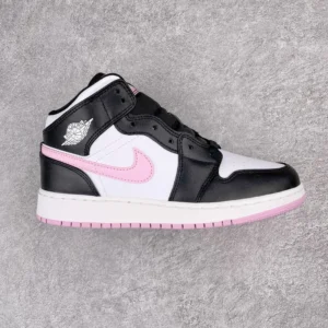 AIR JORDAN 1, "DT" -  "555112-103"Air Jordan AJ1 Mid mid cut black and white pink