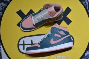 AIR JORDAN 1, "DT" - " BQ6472-308"Air Jordan 1 Mid AJ mid top retro basketball shoe pink green
