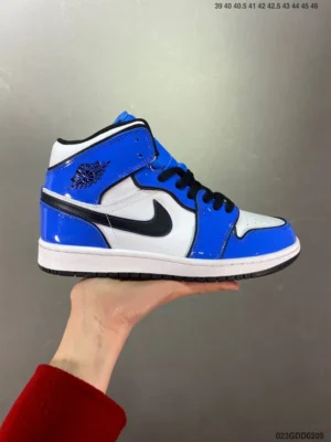 AIR JORDAN 1, "DT" - "DD6834-402"Air Jordan 1 Mid “Signal Blue” anime White Orange Small Lightning