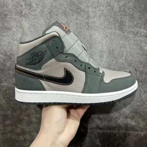 AIR JORDAN 1, "DT" -  "FQ8338-017"Air Jordan AJ1 Mid dark gray patchwork mid top color scheme